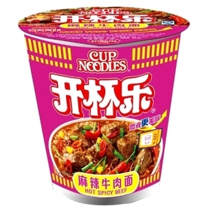  晓峰零食 NISSIN日清开杯乐麻辣牛肉面方便面84g 泡面 速食快餐面