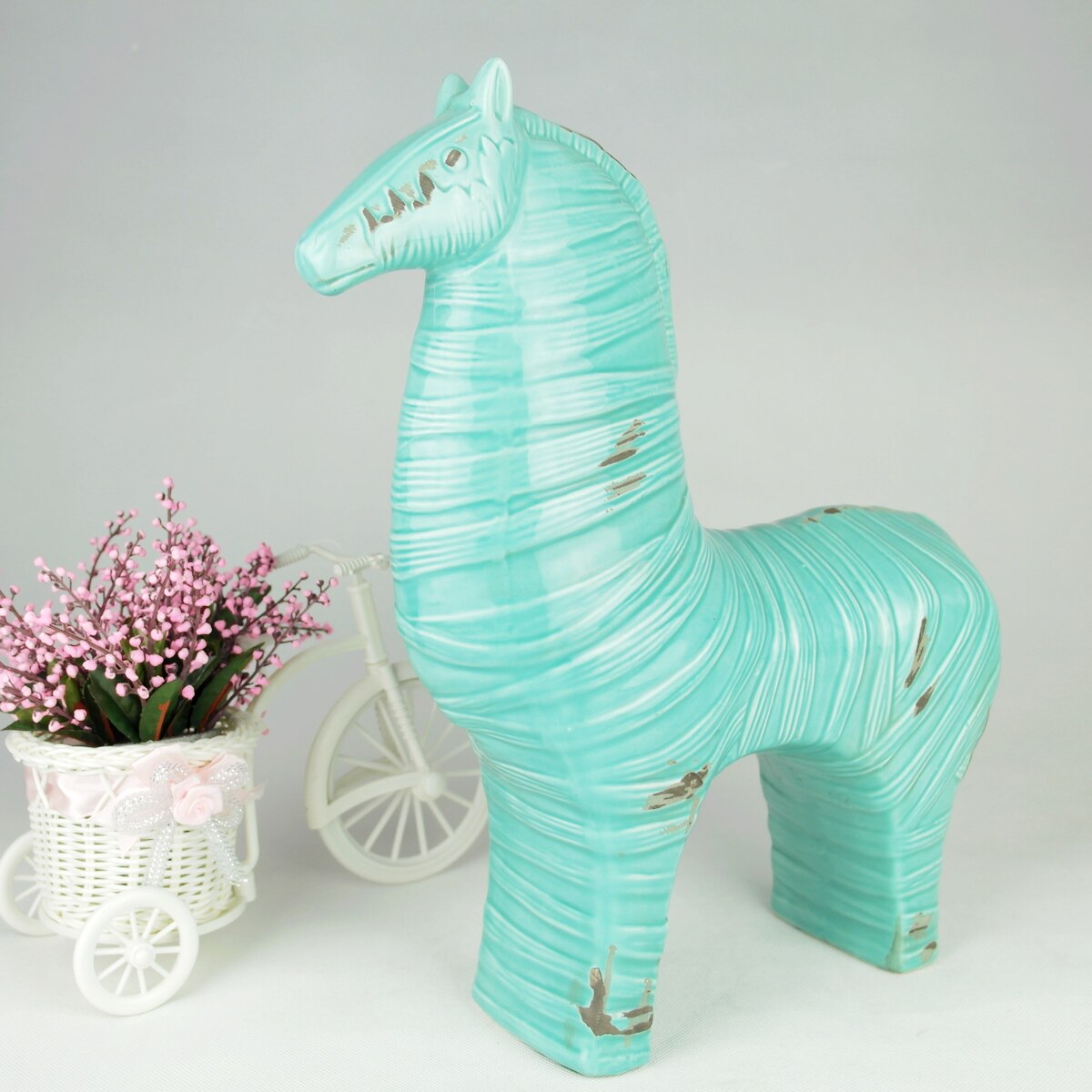 家居开运陶瓷摆件 招财马草泥马 陶瓷工艺品 马到成功 马年吉祥物