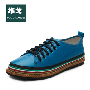  Vogu Homme夏季男士松糕鞋 英伦真皮休闲韩版潮流厚底松糕鞋 男