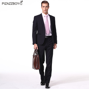  pizazzboy 西服男套装 春款时尚休闲西服套装修身 新郎西服