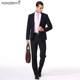  pizazzboy修身透气新款欧美时尚休闲 新郎结婚礼服西服套装