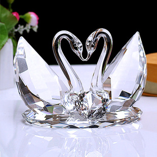  卡斯奇时尚结婚礼物实用婚庆礼品创意家居装饰新婚房摆件水晶天鹅