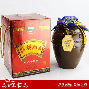  包邮 绍兴黄酒 吴越 十八年花雕王 2.5L坛装 堪比古越龙山太雕