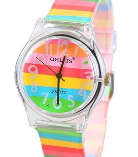  正品 女孩手表 炫彩儿童手表 防水学生手表磨砂果冻表儿童表