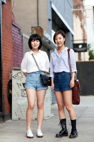 American Apparel美国AA<em>复古高腰牛仔短裤</em>卷