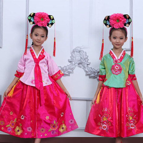 女儿童传统朝鲜族服装 女童表演出服民族服装