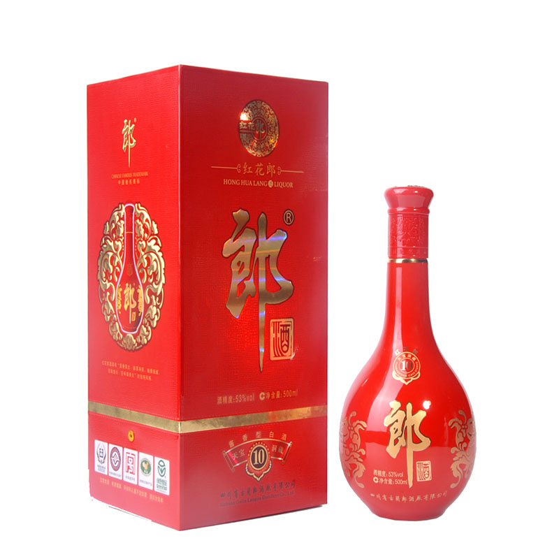 白酒 中国名酒 郎酒集团10年红花郎酒 53度500ml酱香型酒水 白酒 中国名酒 郎酒集团10年红花郎酒 53度500ml酱香型酒水