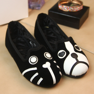  包邮13秋季新款女童儿童鞋子小猫小狗绒面单鞋猫咪皮鞋单鞋猫狗鞋