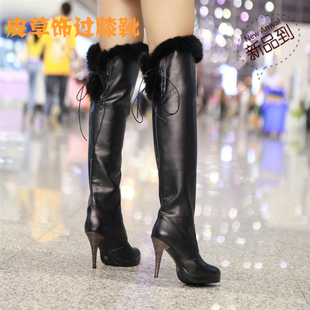  长筒靴过膝女靴长靴高筒靴冬天靴子女防水台高跟鞋女鞋女长靴