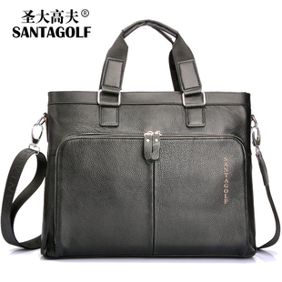  圣大高夫 新品 男式 手提包 商务 牛皮包14寸公文包AS062-16
