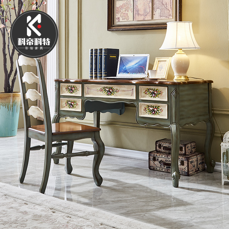 American style desk Study white solid wood Household table bedroom Desk European style work American minimalist The computer tablein the Residential furniture , Tables , Desk category - from Buy2taobao.com to provide professional Taobao agent buy service