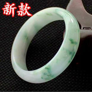  老坑A货翡翠手镯特宽号浅绿色翡翠手镯白色翡翠玉镯子特价