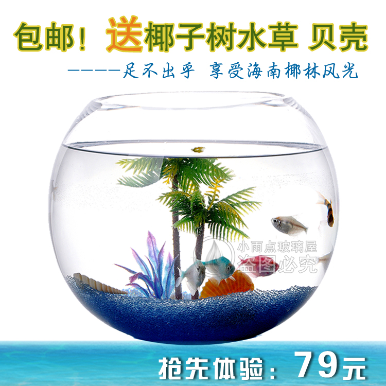 包邮!超白透明玻璃鱼缸 圆形中大号金鱼缸水族箱送椰子树水草贝壳|msdalam kategori haiwan peliharaan/makanan haiwan dan bekalan, Aquarium World, tangki ikan akuarium dan kelengkapan lain, tangki ikan/akuarium - dari Buy2taobao.com untuk memberikan perkhidmatan ejen Taobao profesional membeli