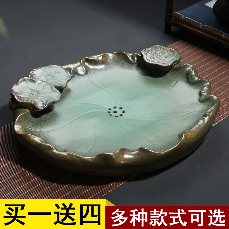 陶瓷干泡茶盘大号排水创意简约家用功夫茶具茶台茶海茶托盘|msdalam kategori pinggan mangkuk, set teh, dulang teh - dari Buy2taobao.com untuk memberikan perkhidmatan ejen Taobao profesional membeli