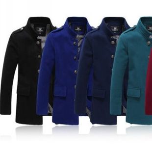 春装 韩版黑色男装宝蓝色 风衣 男士藏青色卡其