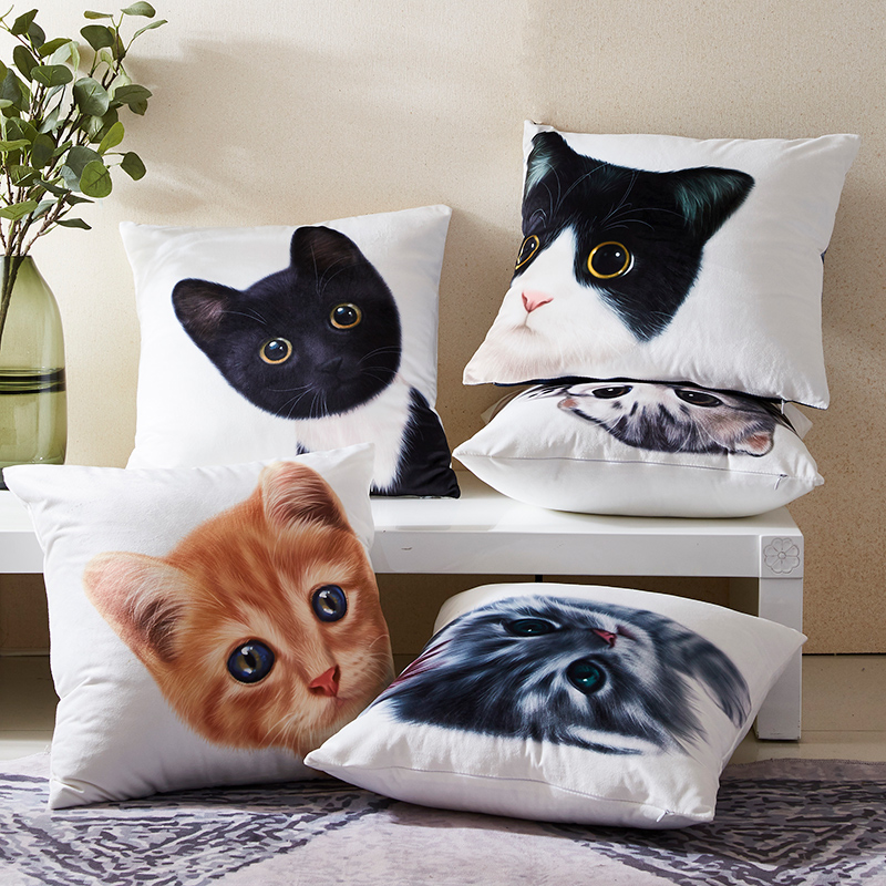 ins girl lovely Cat pattern Pillows Cartoon Maotou Office Sofa cushions Bedside Windows Pillowin the Home Fabric , Pillow/Pillow category - from Buy2taobao.com to provide professional Taobao agent buy service