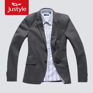  Justyle新款意大利版型珠地面料立体裁剪时尚男式休闲西服