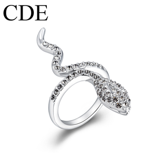  CDE西黛尔 采用施华洛世奇元素水晶蛇戒指 本命年生肖蛇吉祥饰品