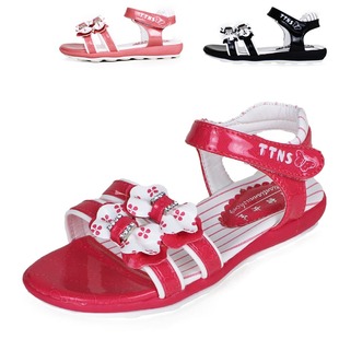  夏季新款 儿童绣花露趾凉鞋 女童韩版橡胶底凉鞋沙滩童鞋子