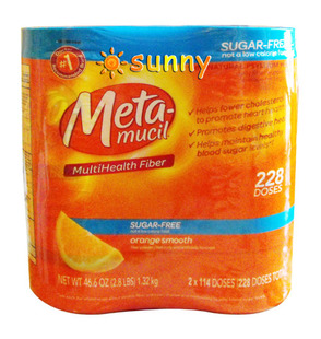  免运费包美国直邮Metamucil美达施橙味膳食纤维粉无糖1.32kg2瓶装