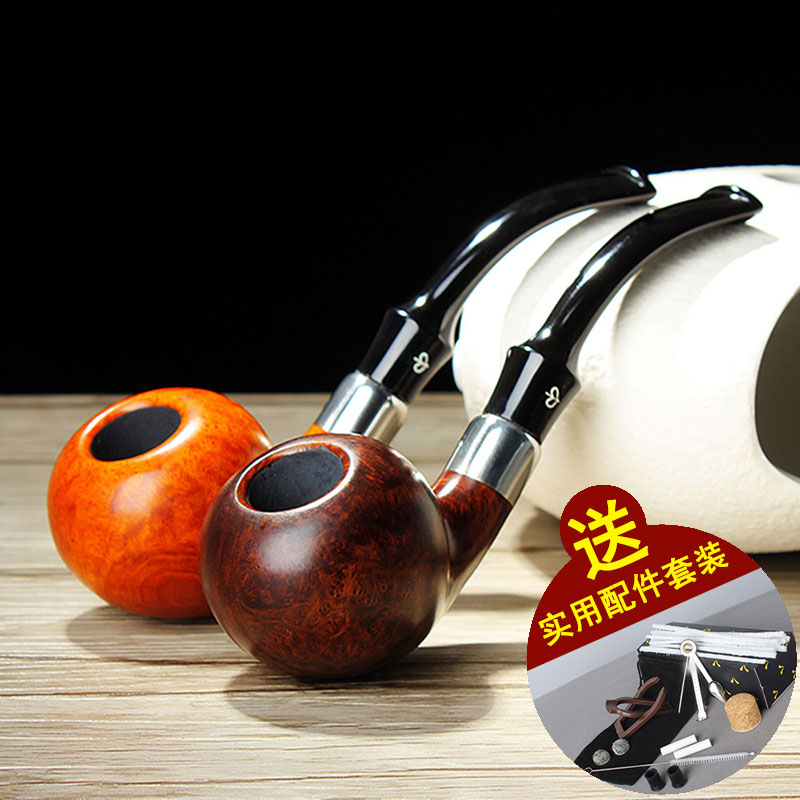 鮮蜂石楠木彎式煙鬥蘋果式彎鬥火焰紋彎嘴手工彎柄煙鬥 送十件套在類目 ZIPPO/瑞士軍刀/眼鏡, 煙具, 菸斗中 - 來自Buy2taobao.com提供專業的淘寶代購服務