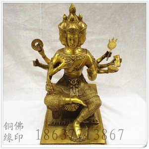 正品纯铜四面佛像摆件有求必应大梵天王泰国四
