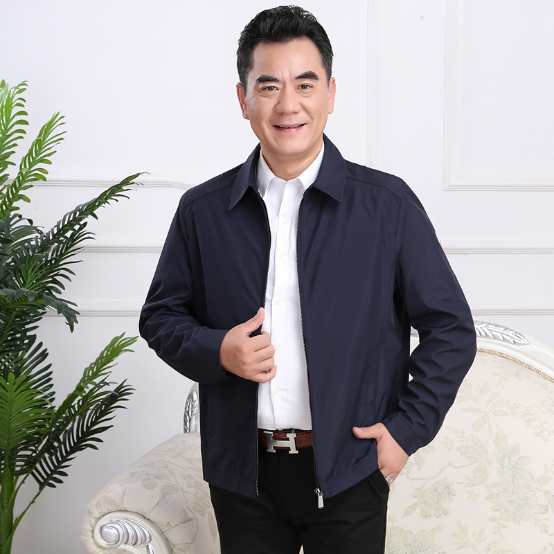 父亲春装夹克男中年薄款宽松爸爸春秋款中老年男士休闲爷爷单外套|ruв категории Мужская одежда, пиджак - от Buy2taobao.com для оказания профессиональной услуги покупки агента Taobao