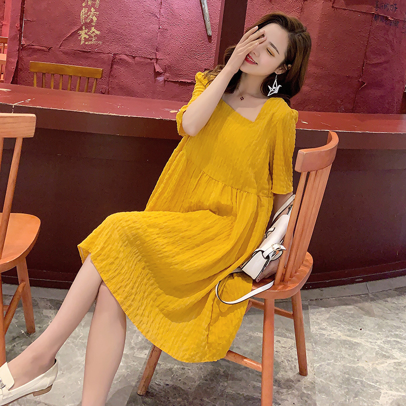 孕妇雪纺连衣裙夏装2019时尚新款淑女中长款短袖裙子宽松潮妈夏天|msdalam kategori Bekalan Ibu / Ibu / Pemakanan, bersalin, pakaian - dari Buy2taobao.com untuk memberikan perkhidmatan ejen Taobao profesional membeli