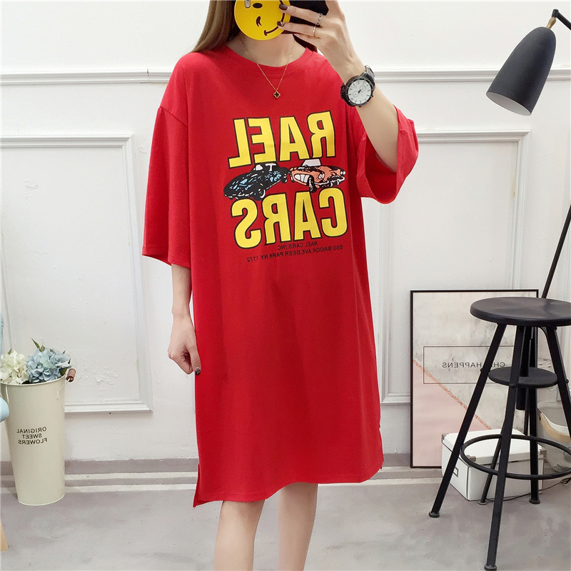 pregnant woman Summer dress 2019 New Fashion Chao Ma Mid length version Short sleeved Easy maternity dress summer skirtin the Maternity/Maternal supplies/Nutrition , Maternity , Dress category - from Buy2taobao.com to provide professional Taobao agent buy service