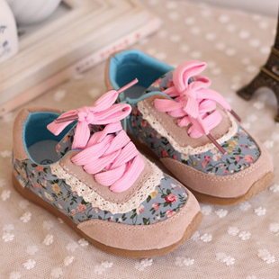  春款新款儿童女童鞋 韩国防滑波点运动鞋 球鞋跑步鞋休闲鞋