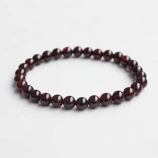  【付邮试用】正品5mm天然酒红石榴石手链 小巧可爱女生水晶饰品