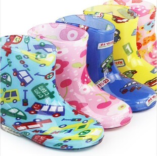  包邮外贸正品促销男女童透明雨鞋水晶雨靴防滑儿童时尚水鞋卡通