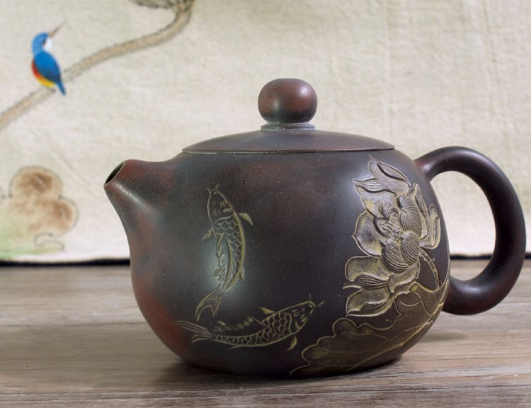 清仓钦州坭兴陶茶壶纯全手工大容量刻字小号家用非紫砂泡茶壶茶具在类目 餐饮具, 茶具, 茶壶中 - 来自Buy2taobao.com提供专业的淘宝代购服务