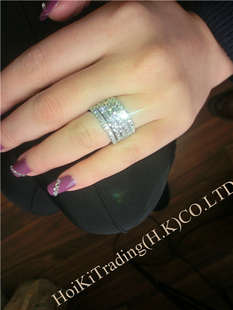  VCA韩版高品质梵克雅宝珠宝款1克拉超精美微镶全闪钻钻戒指