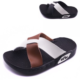  夏季新款男童儿童鞋子真皮牛皮拖鞋拼色皮质休闲舒适凉鞋皮鞋