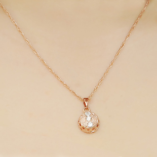  新款韩版 流行时尚完美圆球 镀金项链精致