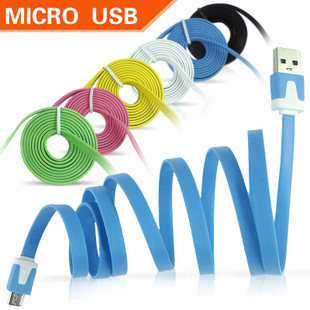 安卓数据线 三星HTC索爱数据线小米手机通用彩色面条USB 包邮促销