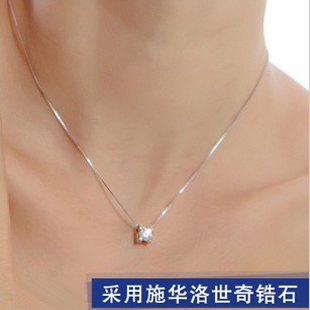 镶嵌施华洛世奇元素水晶唯一项链 女锆石锁骨链圣诞节礼物装饰品