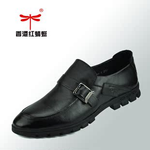  商务鞋男鞋正品鞋英伦板鞋男单鞋欧美平跟圆头休闲流行搭扣低帮鞋