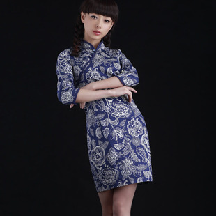  素萝 青砂 原创设计品牌民族风女装春装新款中式改良旗袍连衣裙子