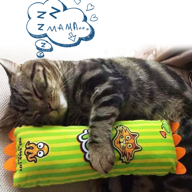 Tada cat Original Cartoon stripe Big Pillow Add Organic Mint Toys Catnipin the Pet/Pet food and supplies , Cat/Dog Toys , Other Toys category - from Buy2taobao.com to provide professional Taobao agent buy service