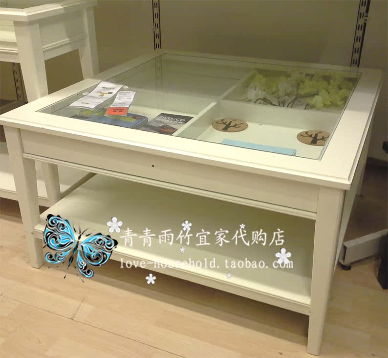 IKEA 大连宜家 赖尔多 茶几 带储物 白色, 玻璃在类目 住宅家具, 几类, 茶几中 - 来自Buy2taobao.com提供专业的淘宝代购服务