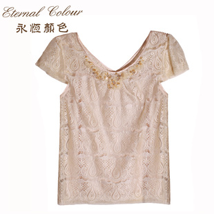  永恒颜色 夏装新品蕾丝小衫  高端品牌女装专柜正品F28410