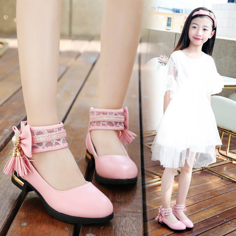 Girls' Shoes 2019 new pattern Spring Single leather shoes girl High-heeled Princess shoes leisure time girl black and white Pink leather shoesin the Shoes/Baby Shoes/Parent-child shoes , Leather shoes category - from Buy2taobao.com to provide professional Taobao agent buy service