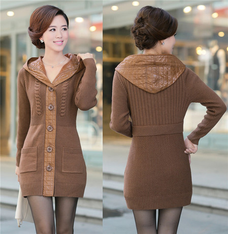 秋冬新款羊绒毛衣外套<em>大码女针织开衫</em> 大款宽