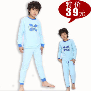  新款男大童装秋装家居服少年儿童内衣睡衣 秋衣秋裤套装23316