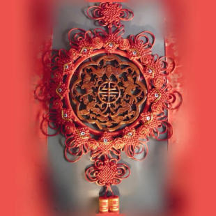  镇宅辟邪 超级大号中国结 五福临门 大号福字 大型木雕壁挂