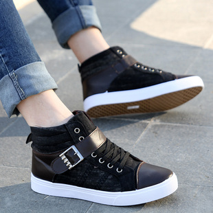  春季新款绑带搭扣双风格潮流男板鞋韩版时尚休闲鞋潮人男鞋子