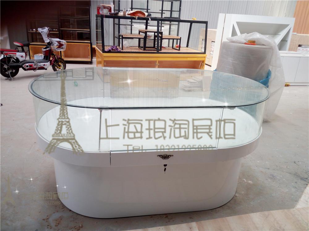 椭圆形手机体验台弧形玻璃柜台展示台手机柜台受理台配件展示架柜|ruв категории коммерческий/офисная мебель, полки/витрина, бутик - витрина/витрина - от Buy2taobao.com для оказания профессиональной услуги покупки агента Taobao