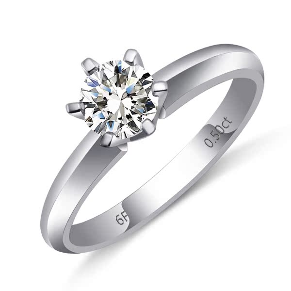 金太福钻石 18K白金钻石戒指 结婚钻戒 求婚戒指 钻石女戒 正品 金太福钻石 18K白金钻石戒指 结婚钻戒 求婚戒指 钻石女戒 正品